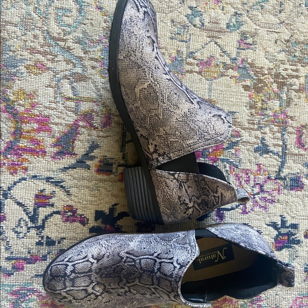 snake skin booties